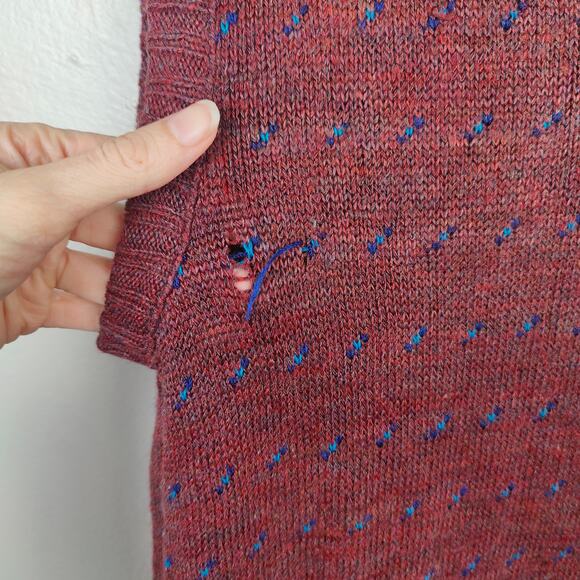 Vintage The‎ Fox JC Penney Vest Mens XL Red Blue Speckled Pullover Jumper - Picture 4 of 7